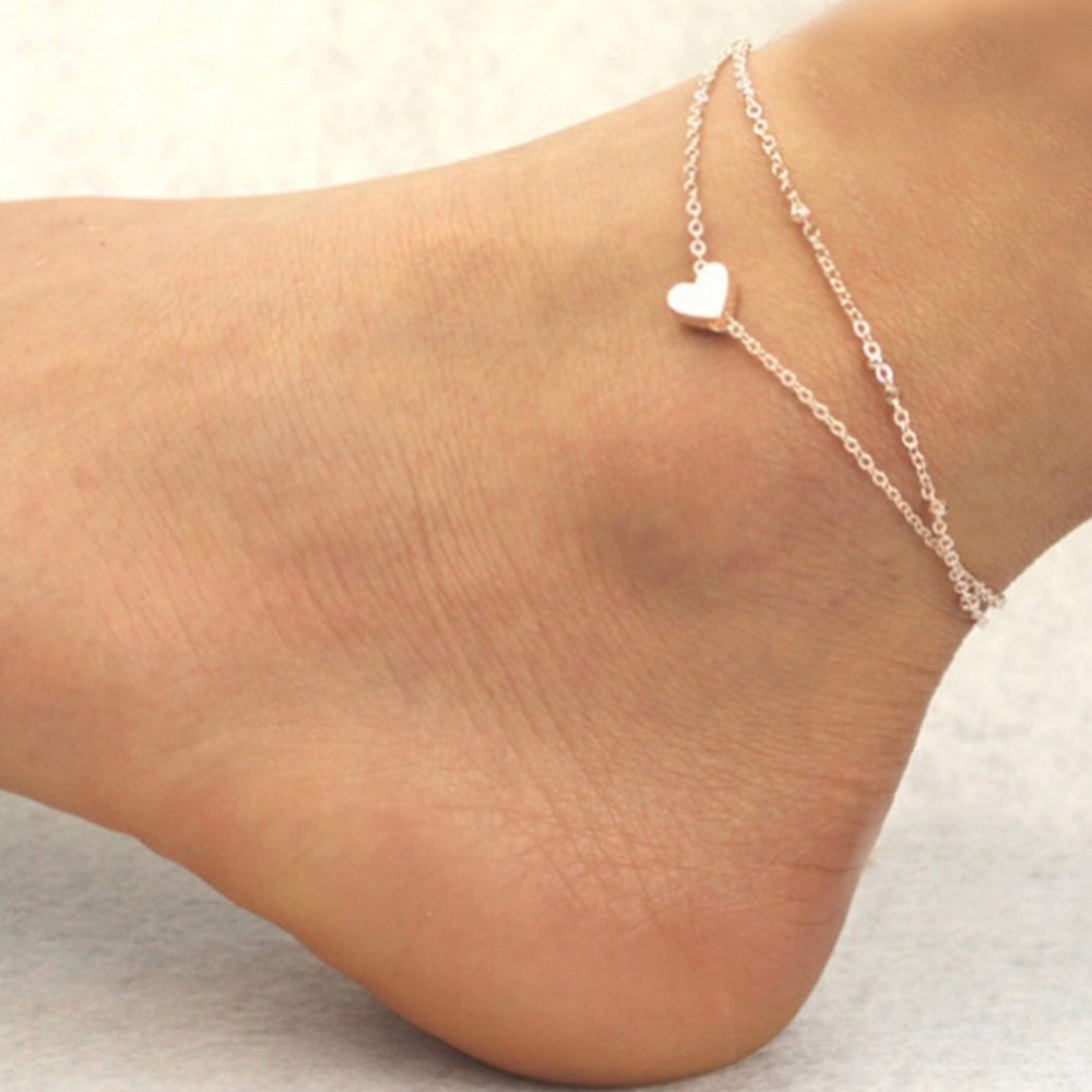 3/$30 Gold Layered Chain Heart Anklet